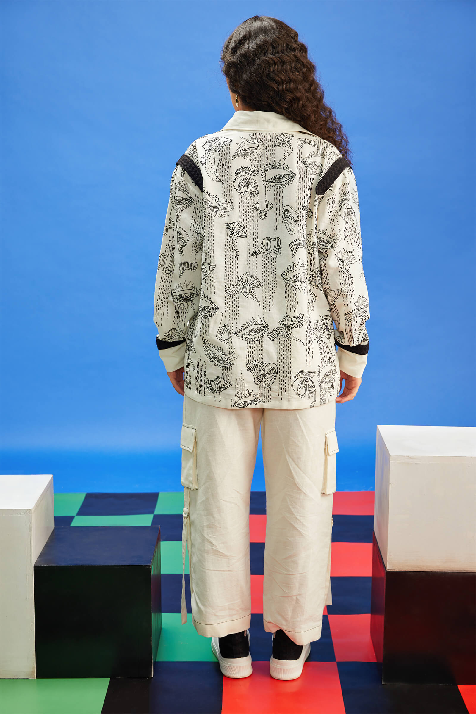 Linen Off White Shirt Jacket