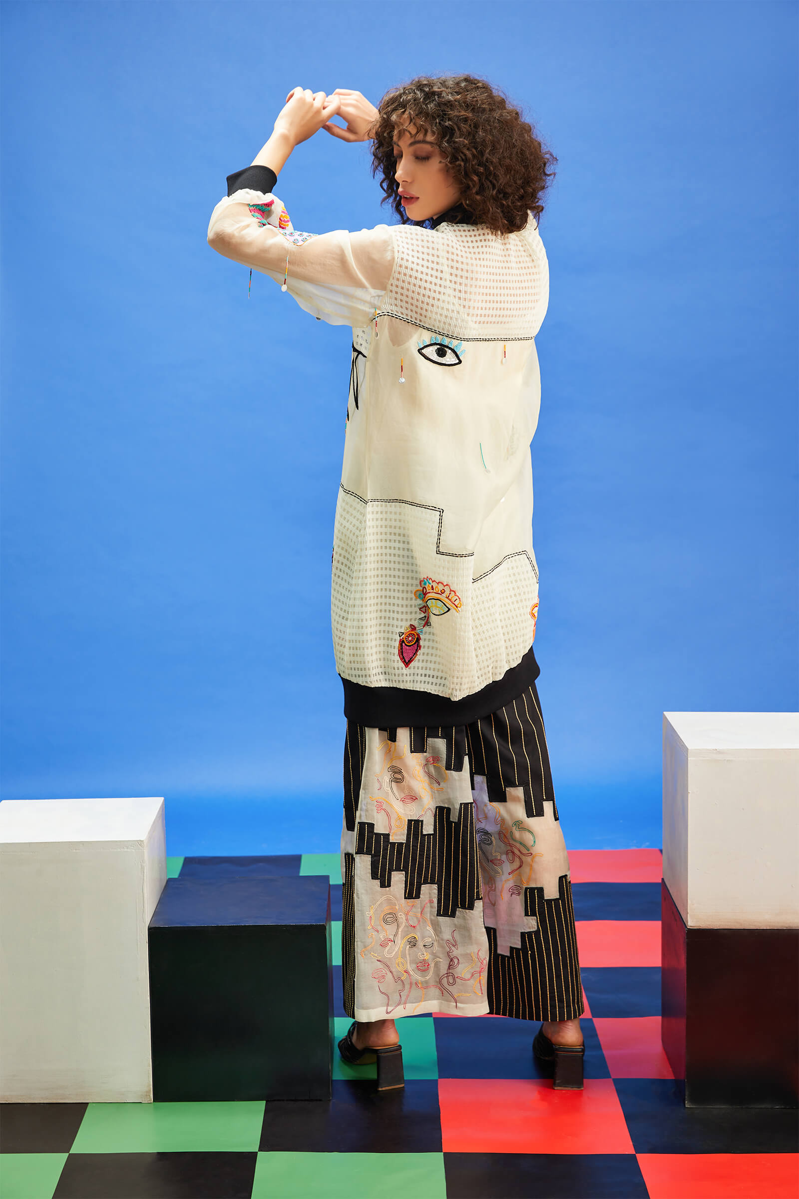 Ivory Ribbed Long Tunic