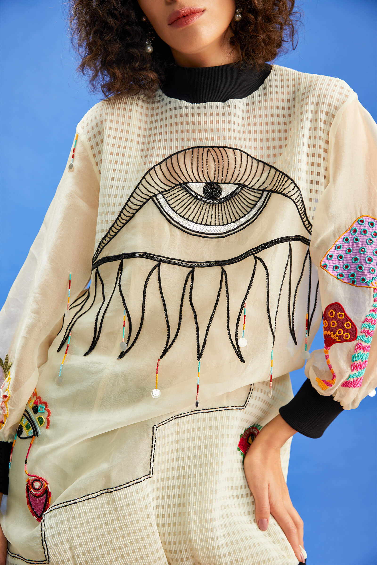 Ivory Ribbed Long Tunic