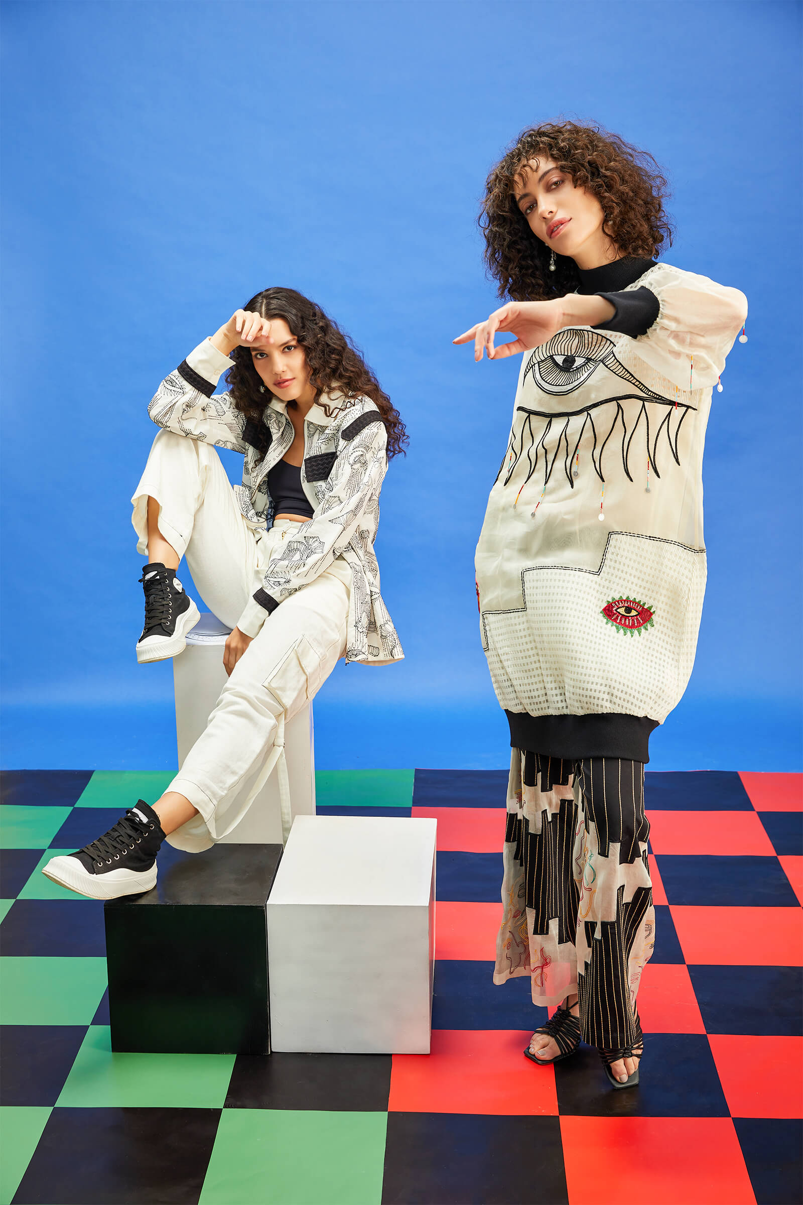 Ivory Ribbed Long Tunic