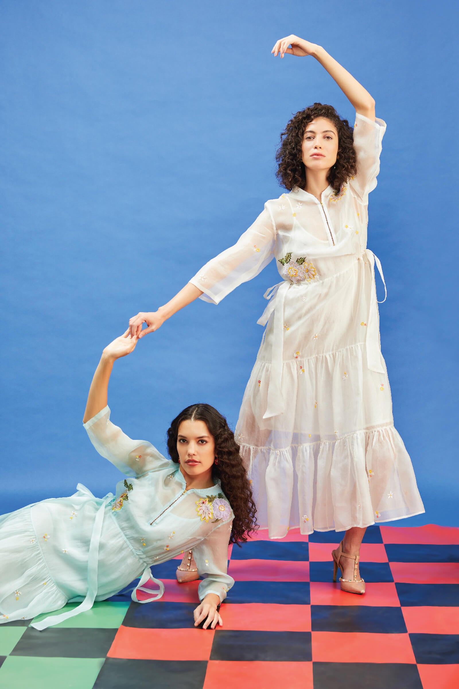 Organza Ivory Frill Dress With Slip