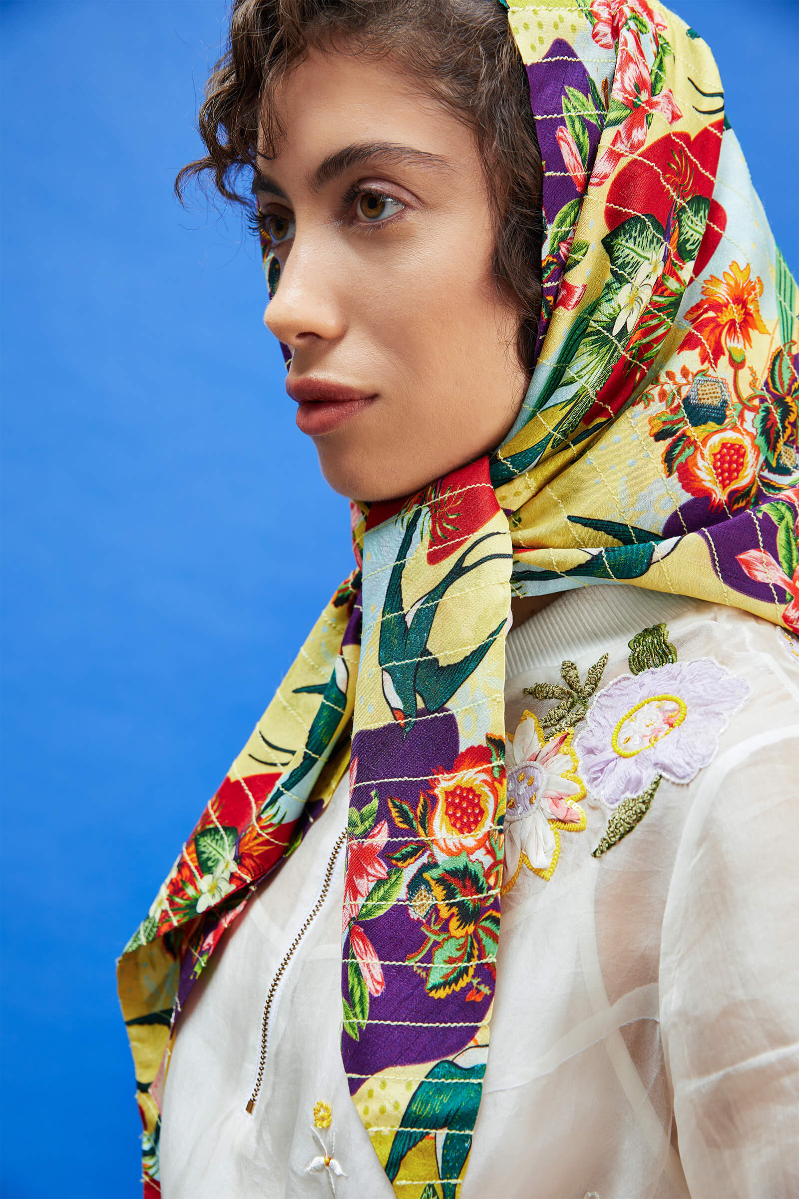 Organza Ivory Frill Dress With Slip