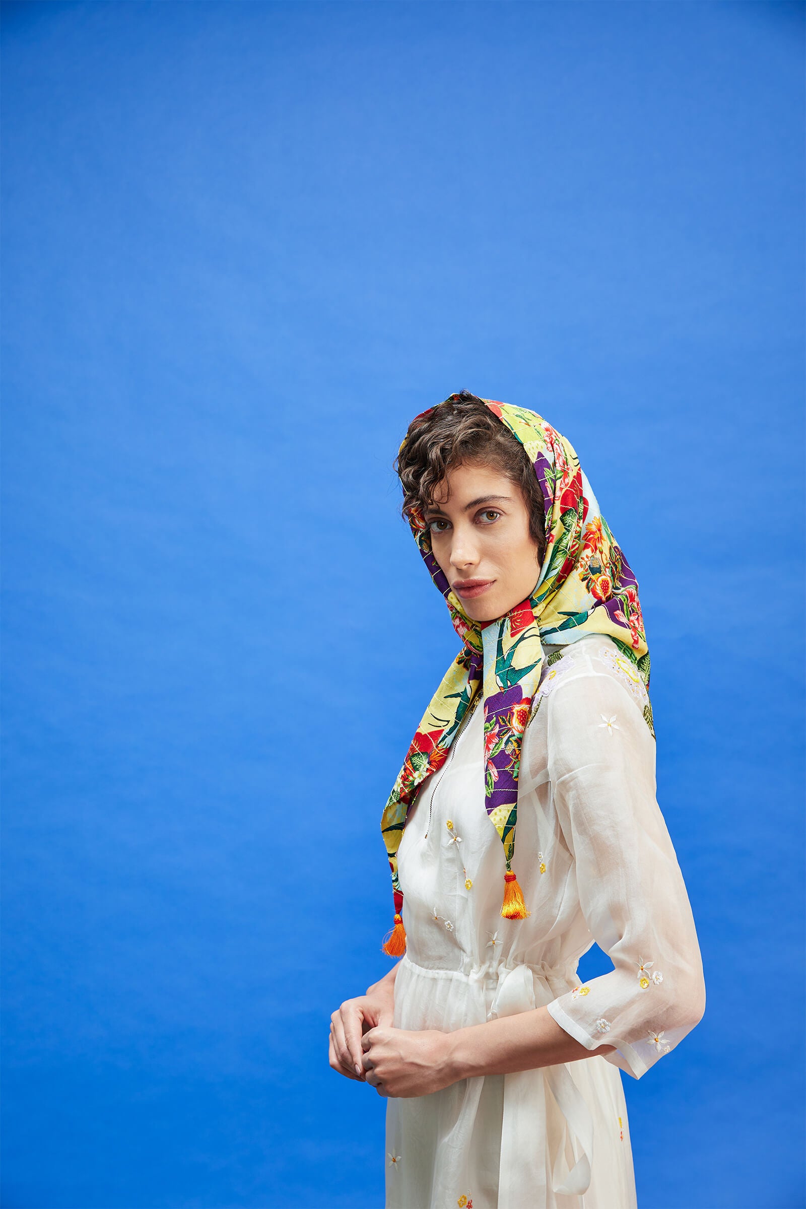 Organza Ivory Frill Dress With Slip