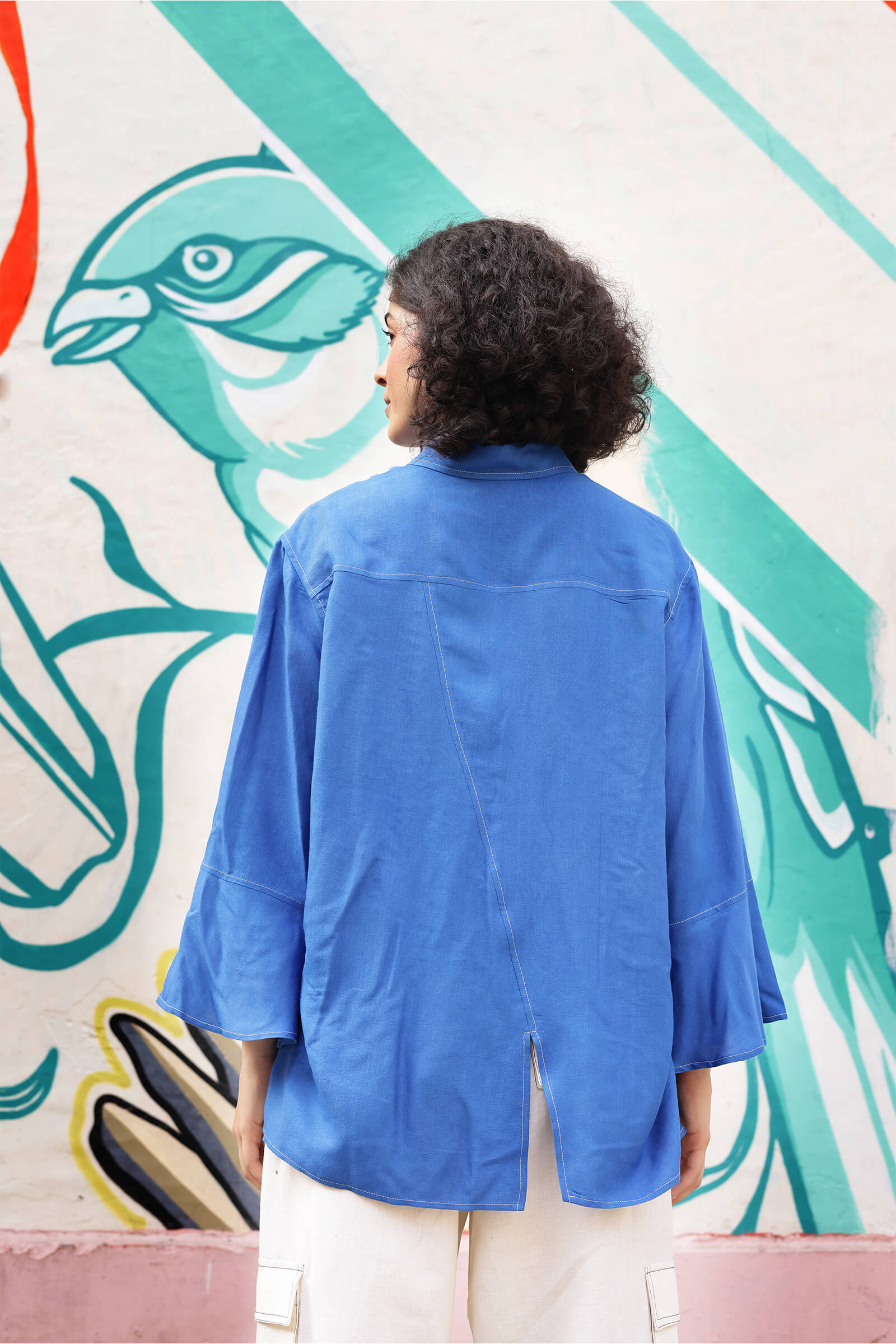 Kataan Blue Embroidery Shirt