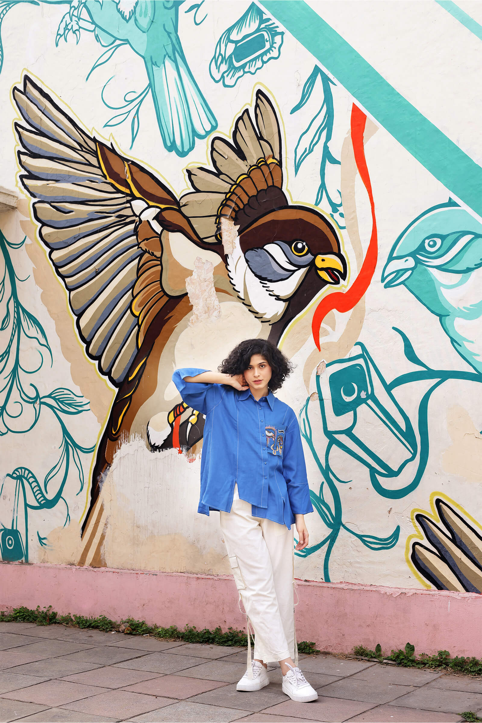 Kataan Blue Embroidery Shirt