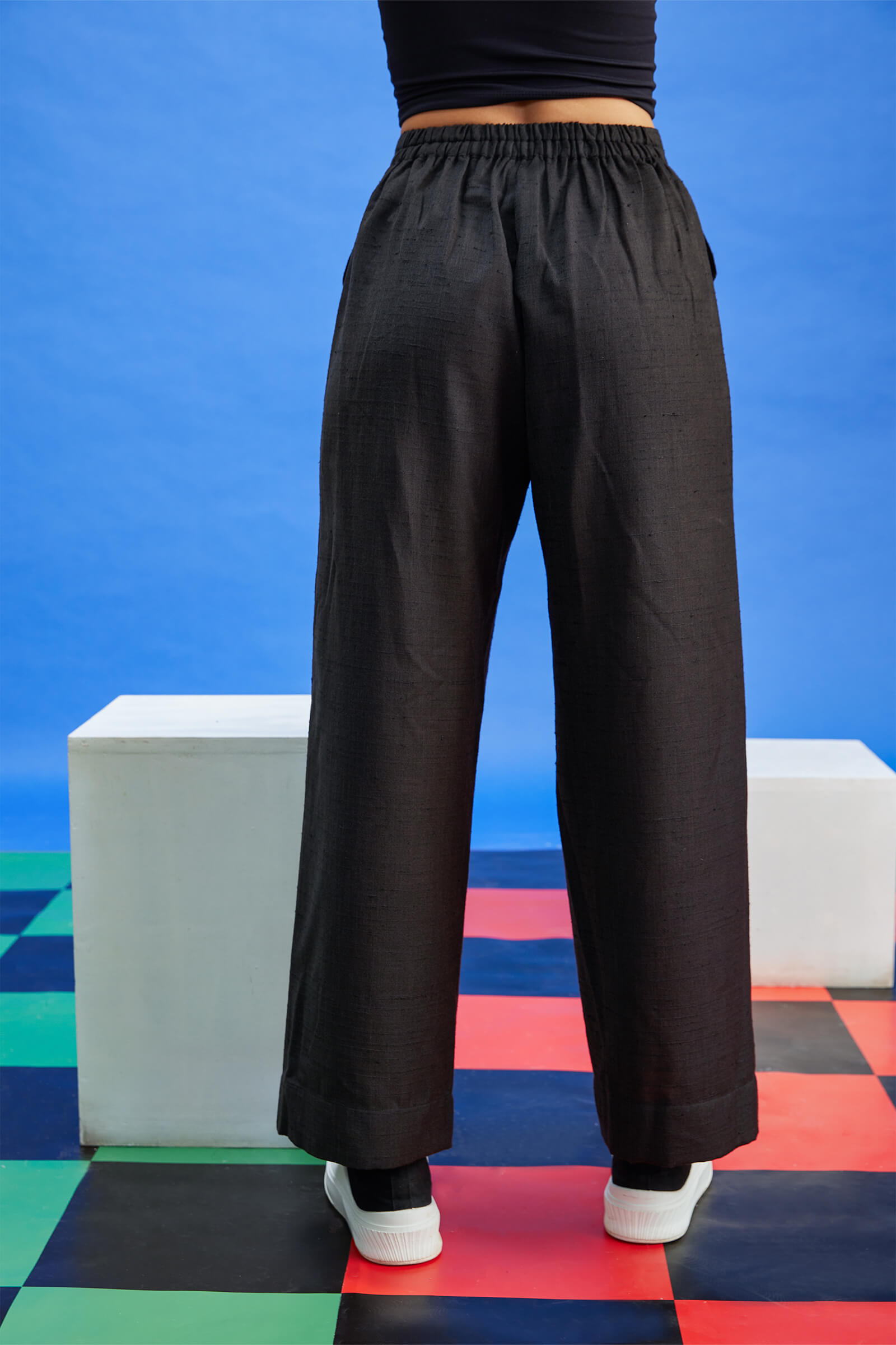 Cotton Linen Black Trouser