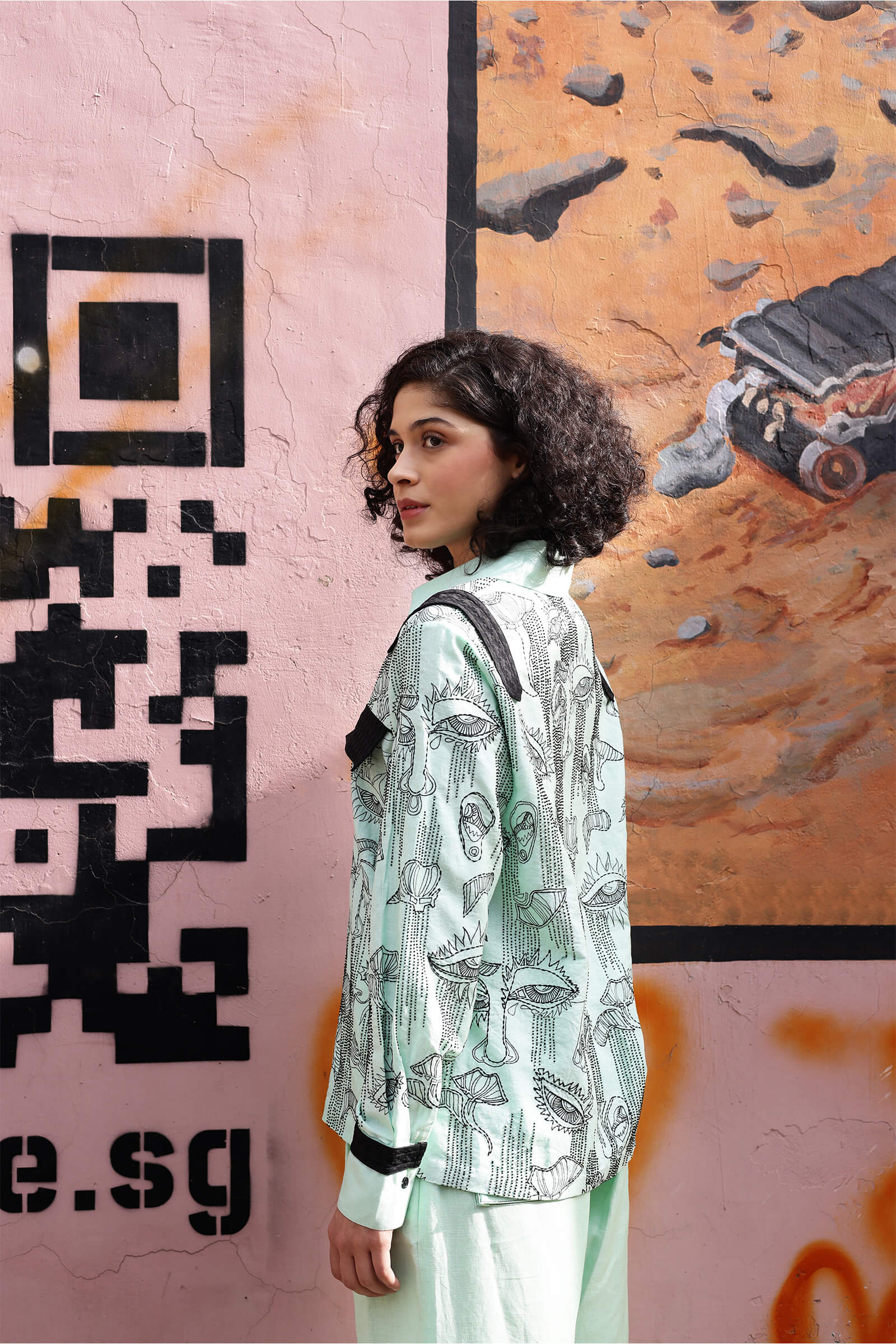 Cotton Linen Embroidery Shirt