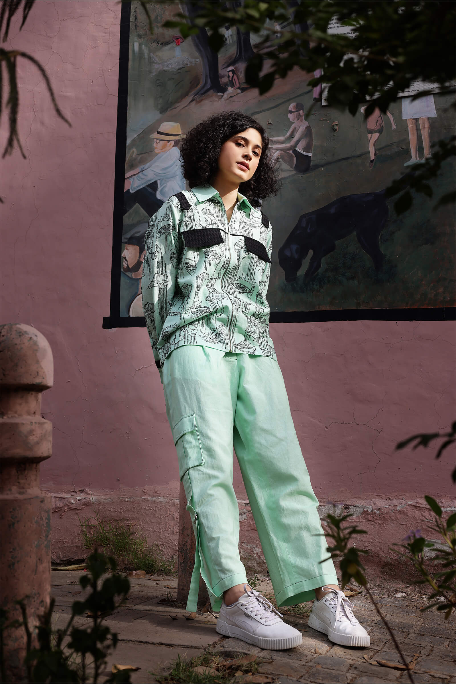 Cotton Linen Embroidery Shirt