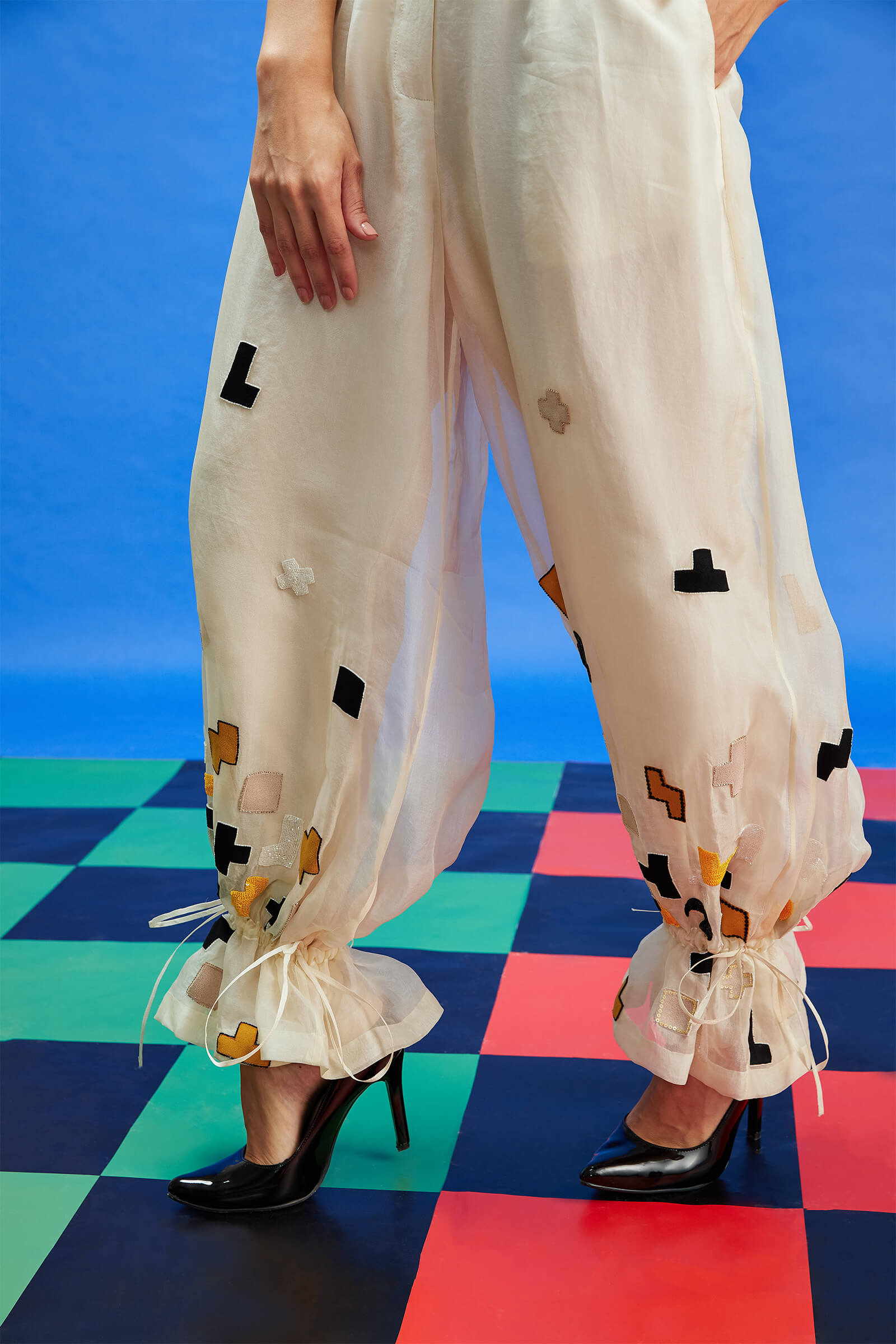 Ivory Organza Trouser