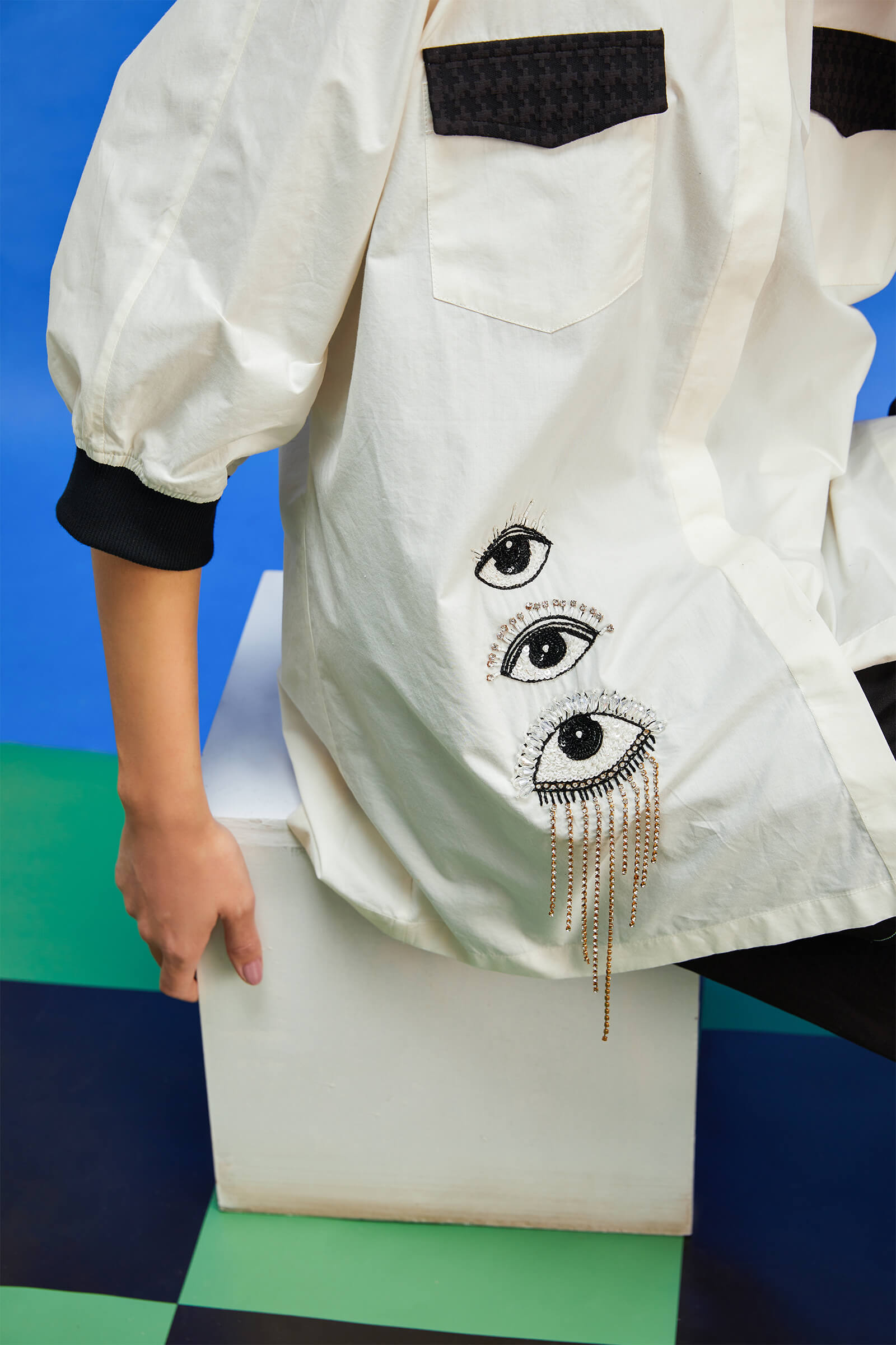 Cotton Poplin Ivory Shirt