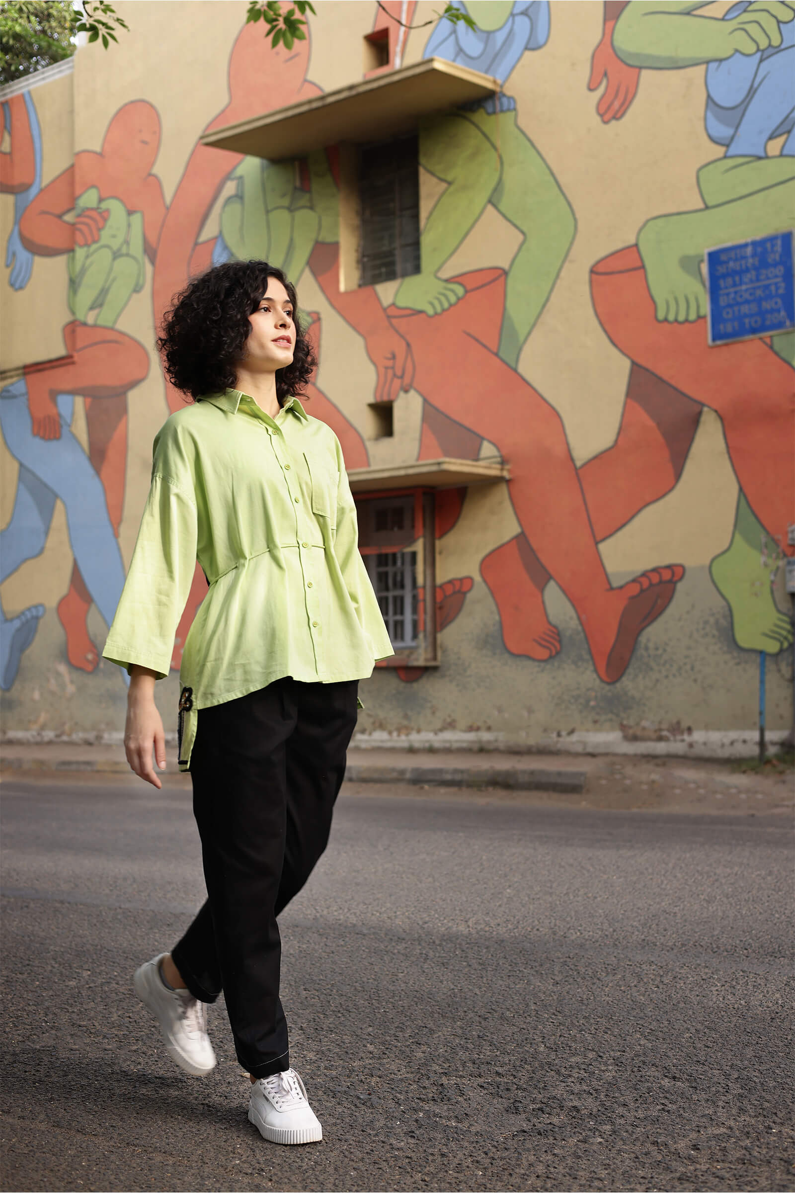 Cotton Satin Green Shirt