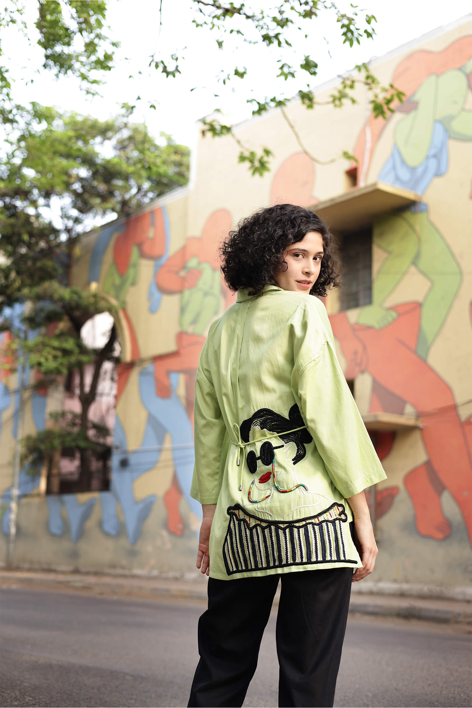 Cotton Satin Green Shirt