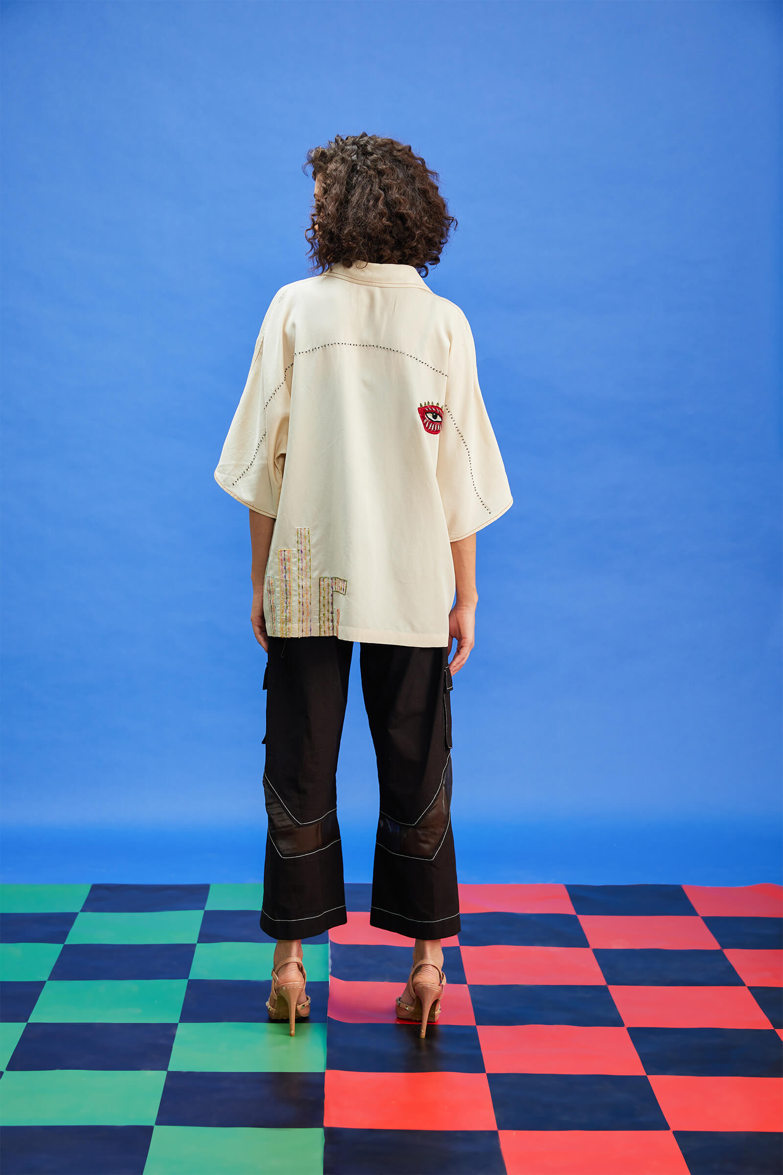 Cotton Satin Ivory Shirt