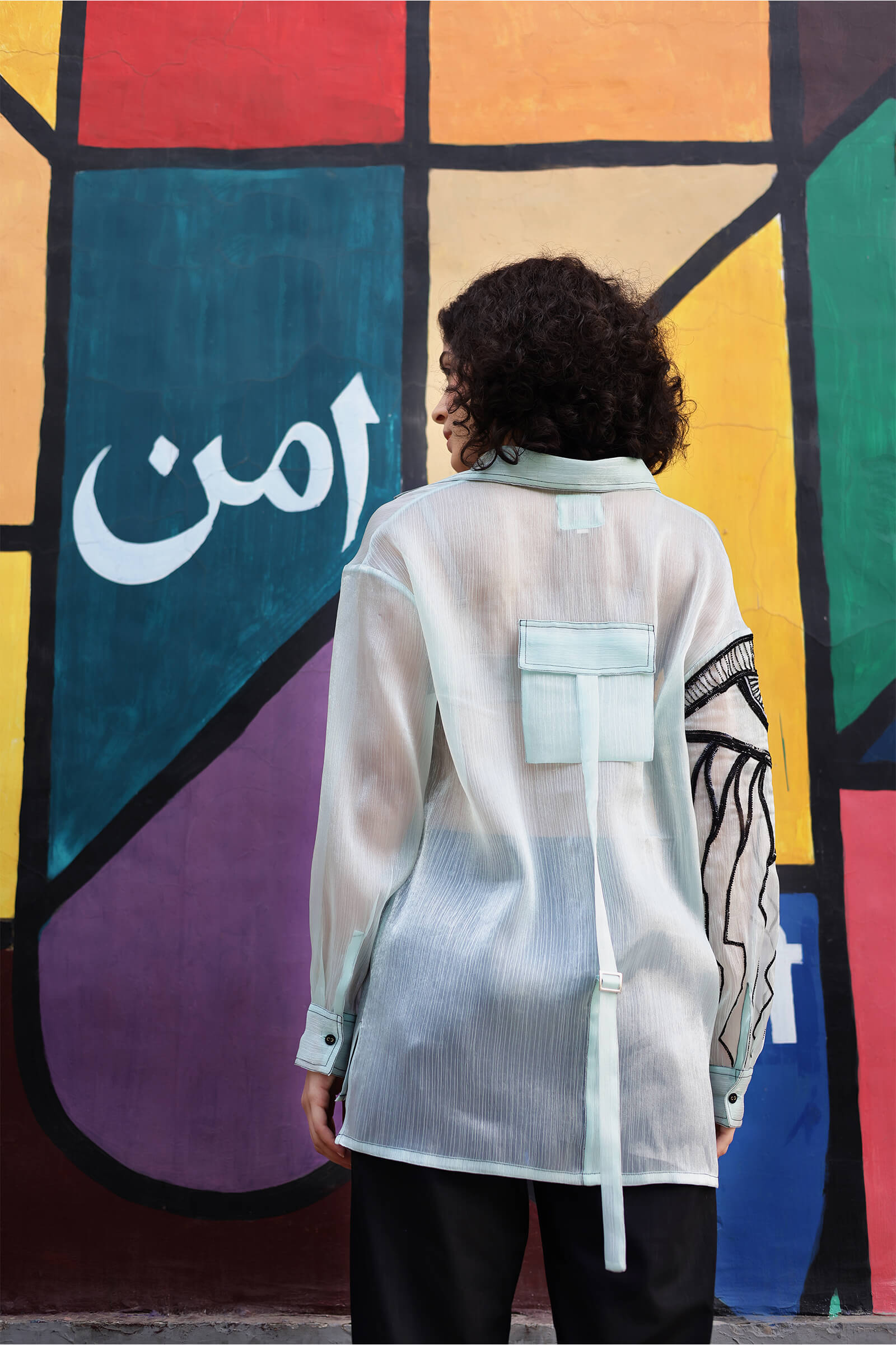 Cristal Organza Aqua Shirt