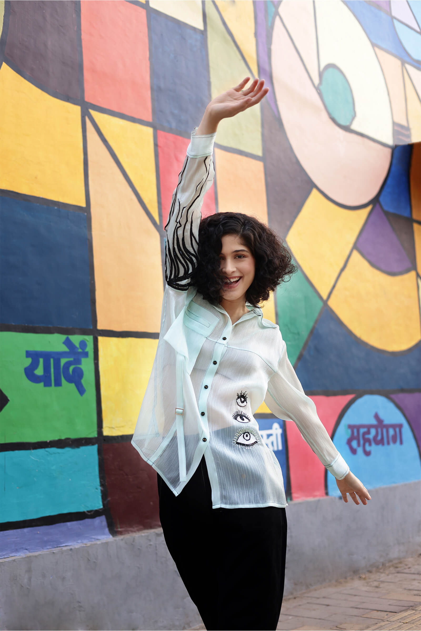 Cristal Organza Aqua Shirt