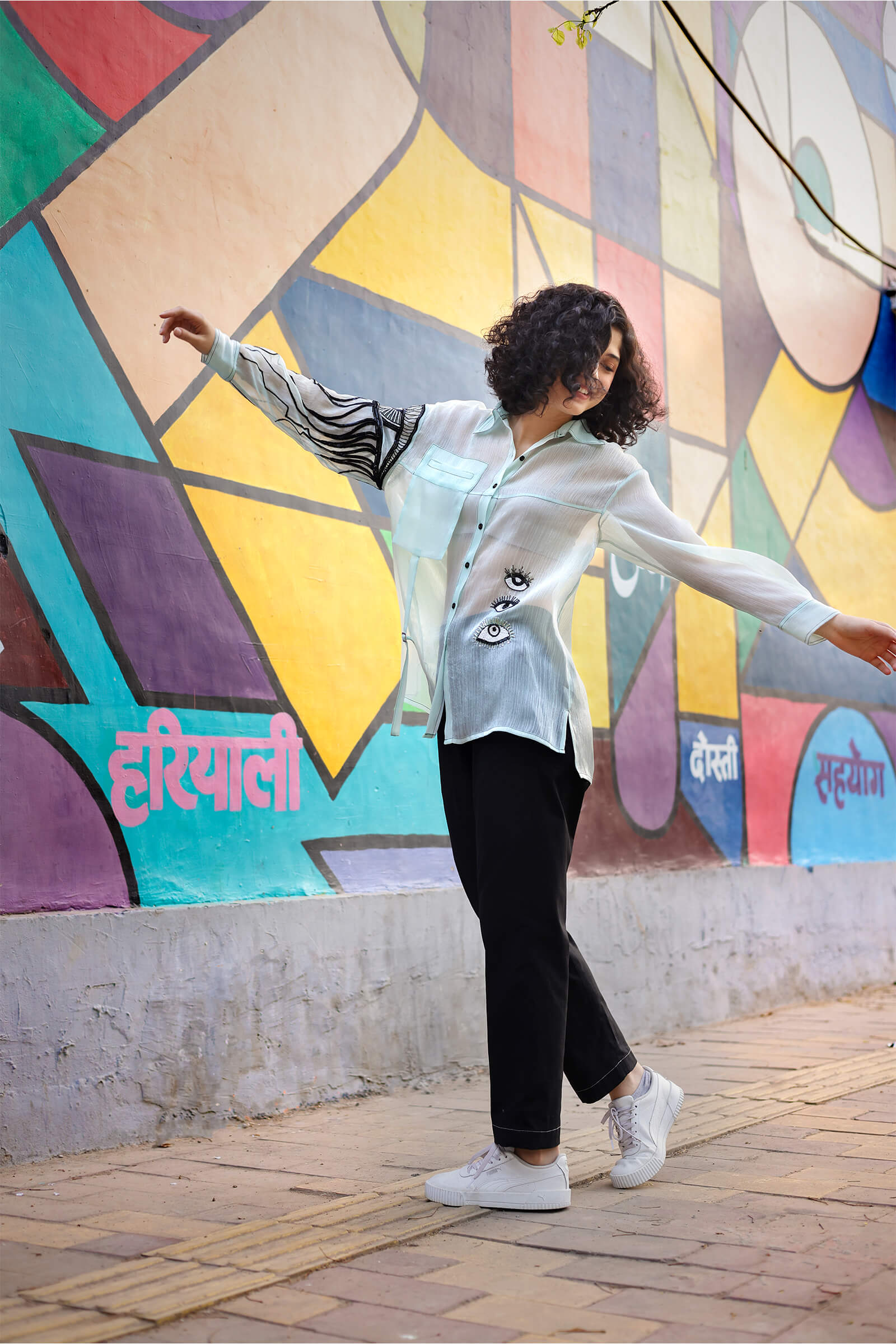 Cristal Organza Aqua Shirt