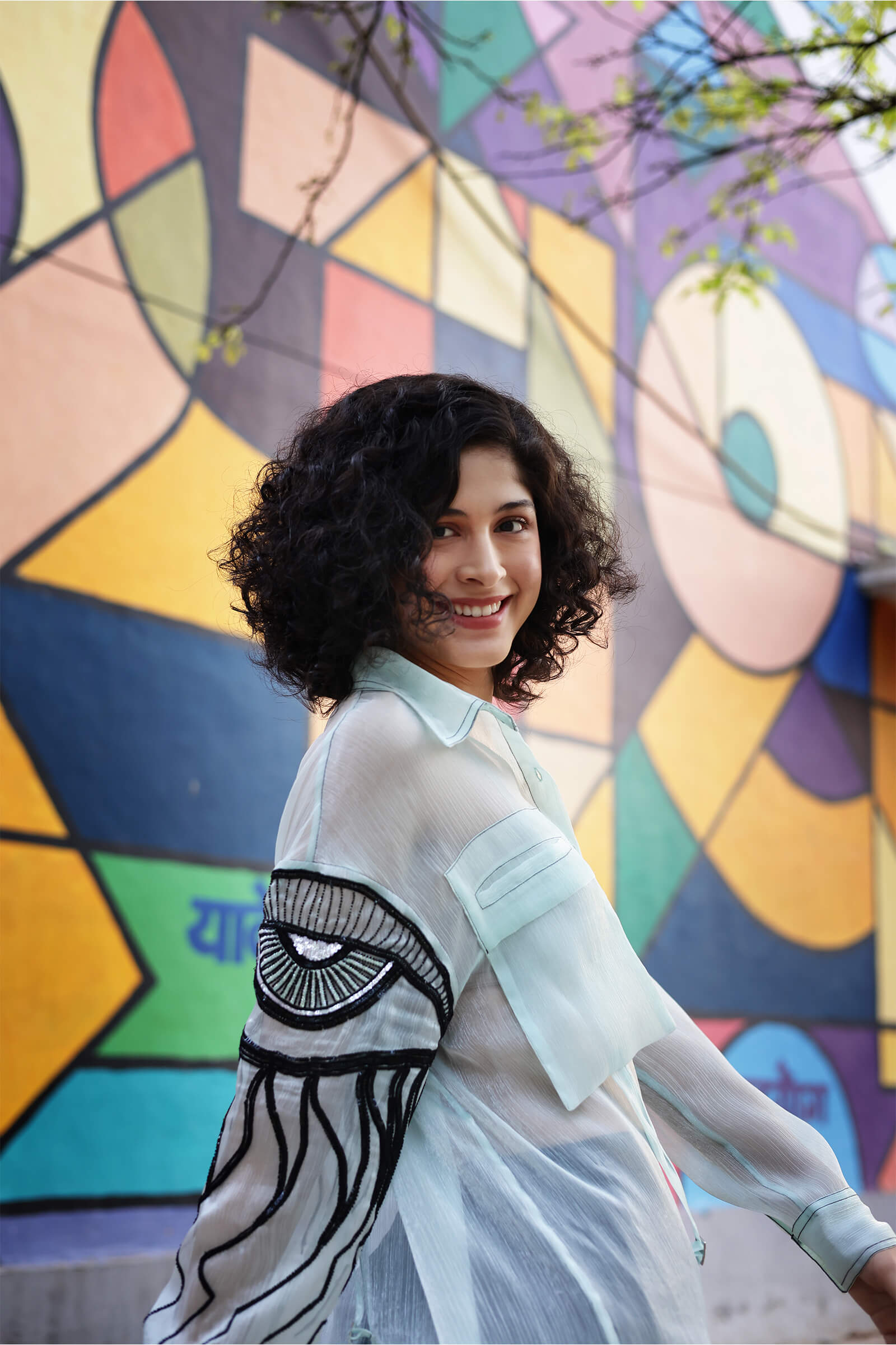 Cristal Organza Aqua Shirt