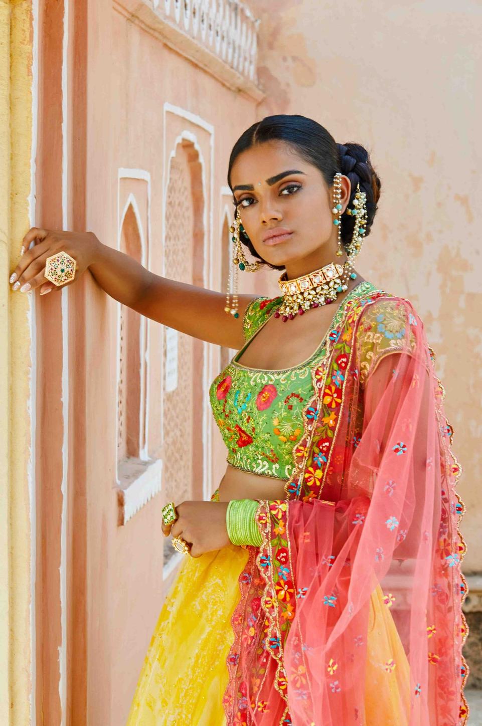 Hand Painted Lehenga Set