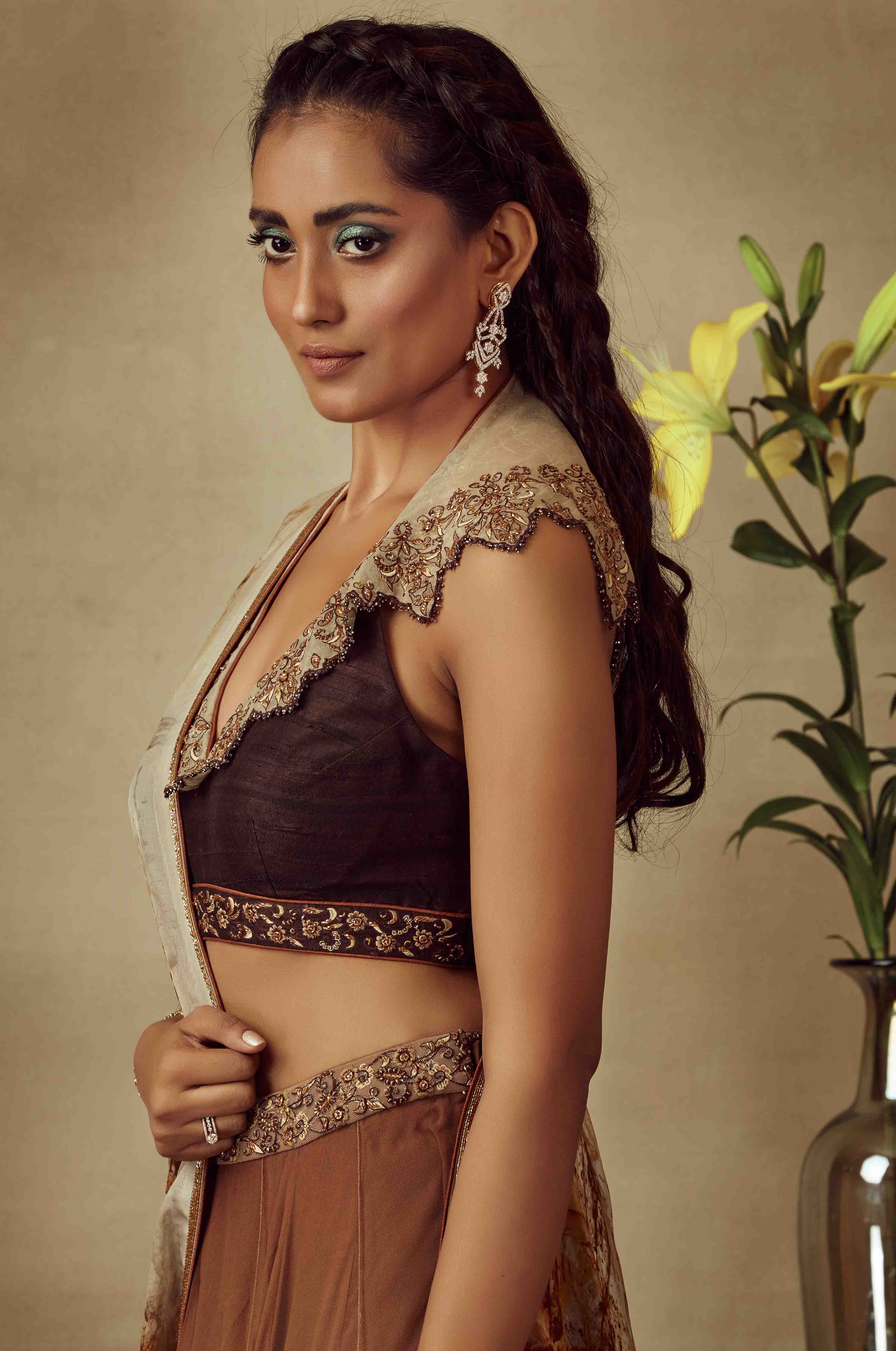 Skirt With Embroidered Dupatta & Blouse