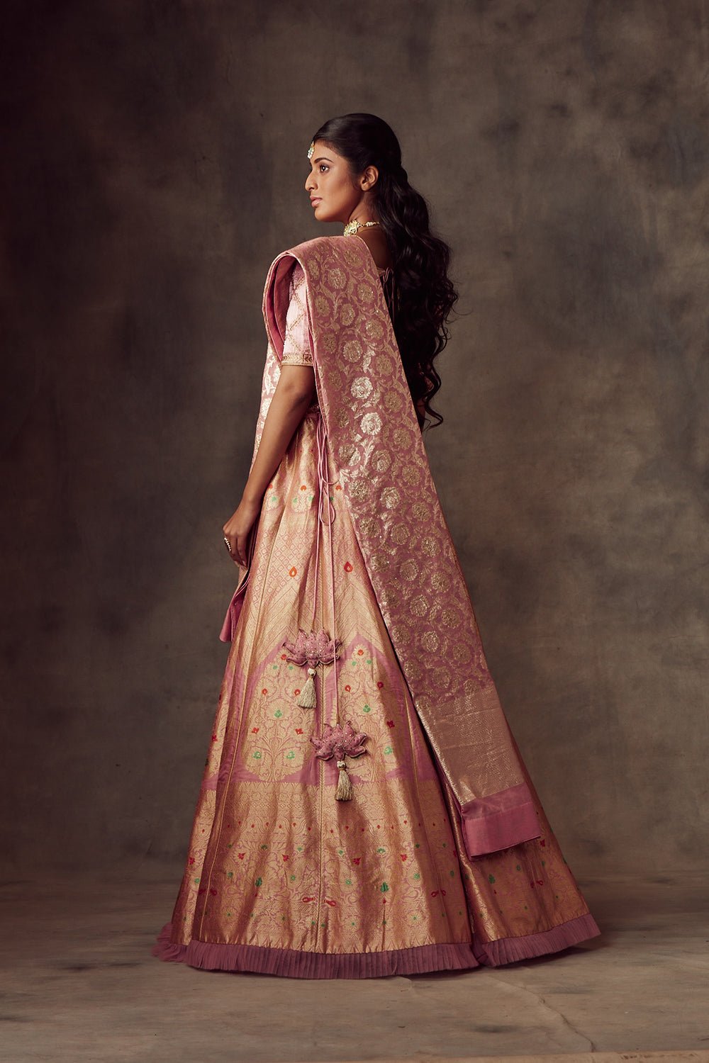 Baby Pink Lehenga With Dupatta And Blouse
