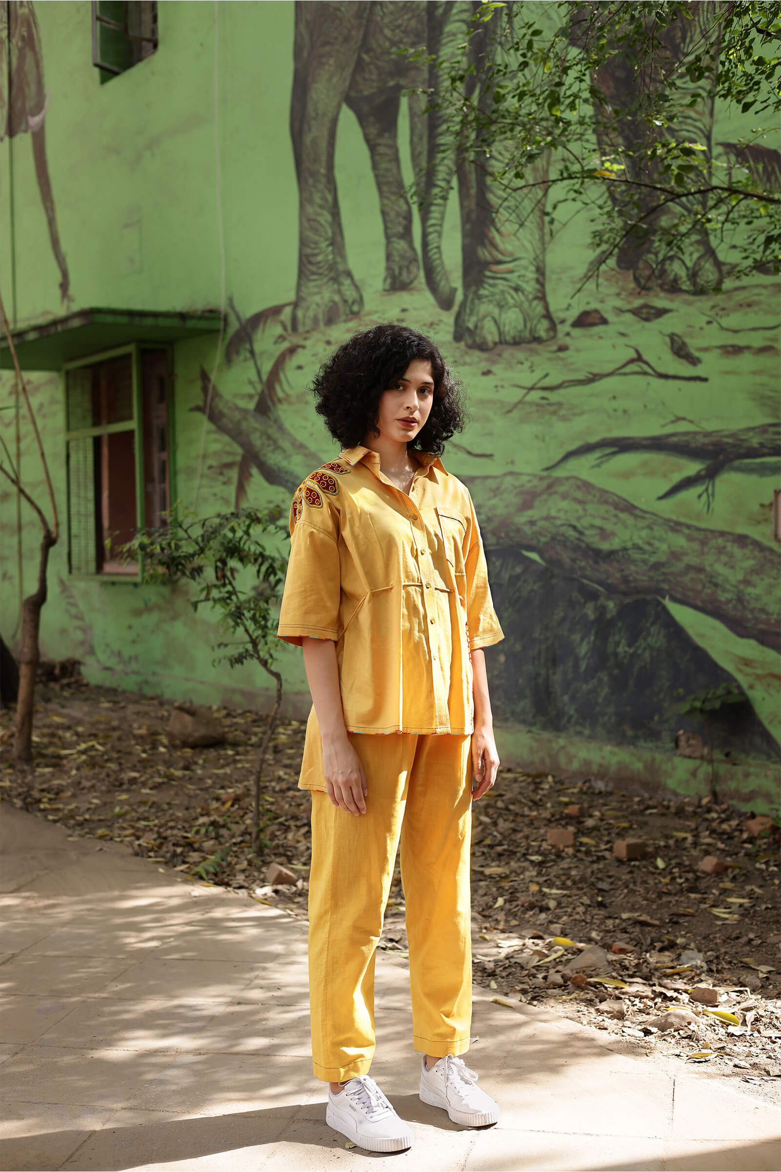 Cotton Satin Shirt And Cotton Linen Pant