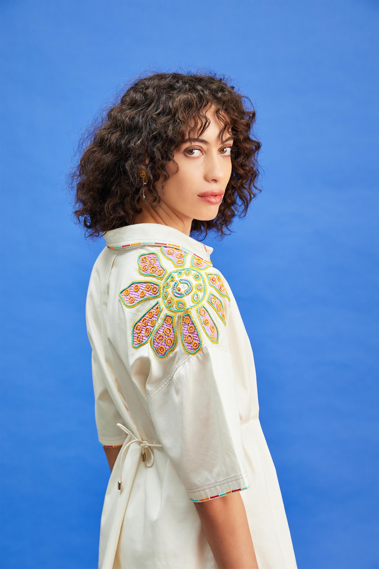 Kataan Ivory Embroidered Shirt