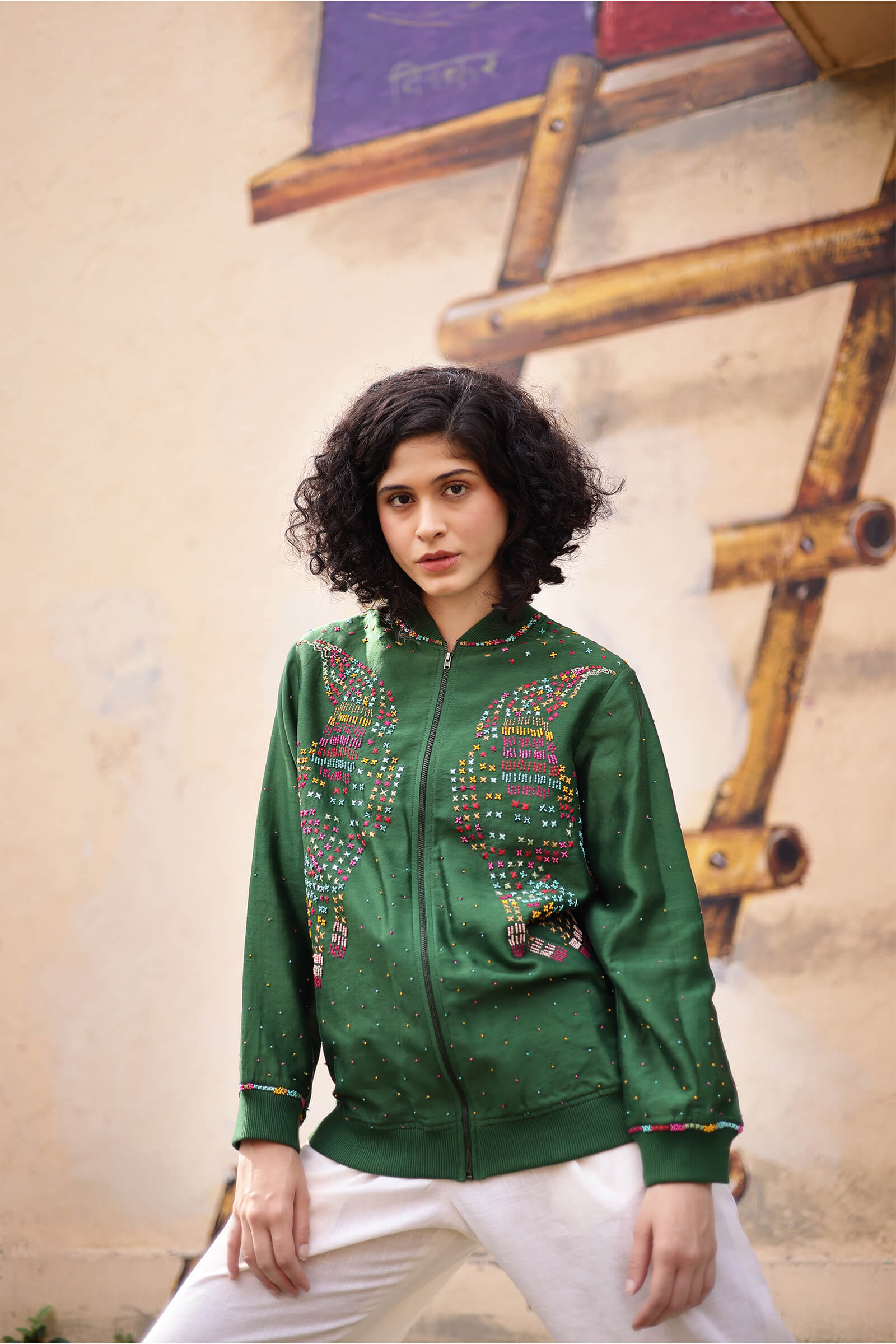 Chanderi Bomber Jacket