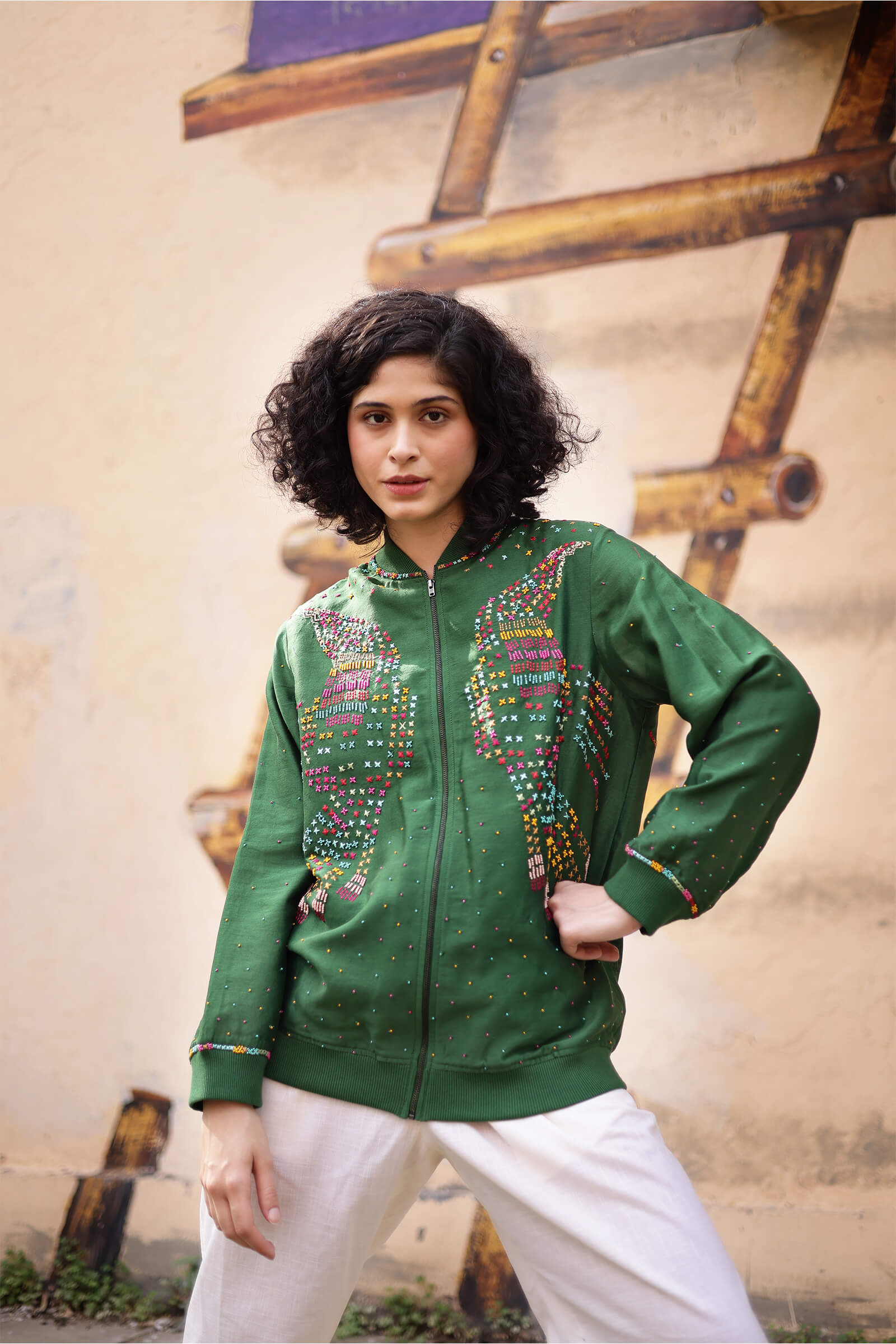 Chanderi Bomber Jacket