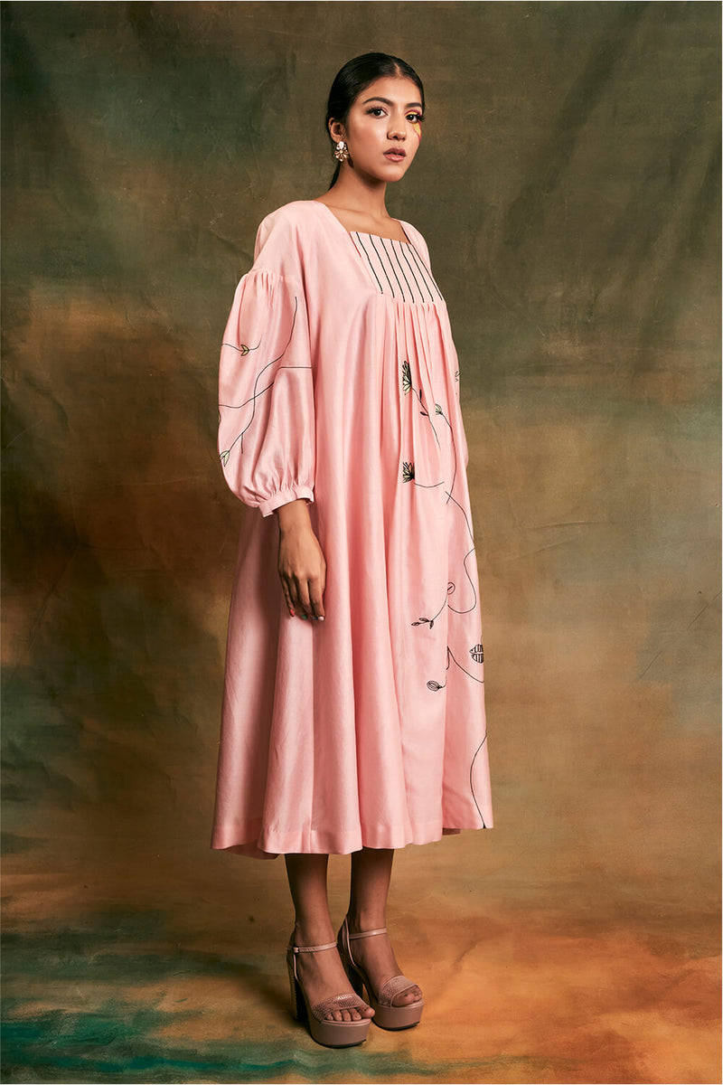 Pink Chanderi Dress