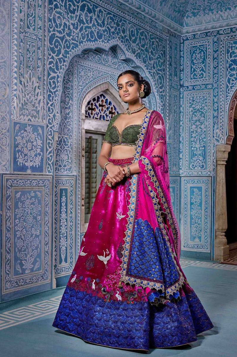 Bridal Lehenga With Blouse And Two Dupatta