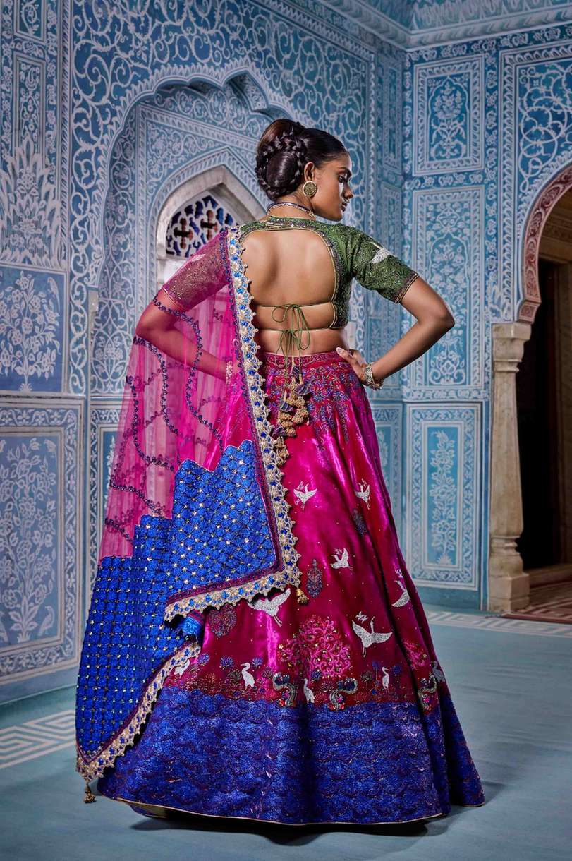 Bridal Lehenga With Blouse And Two Dupatta