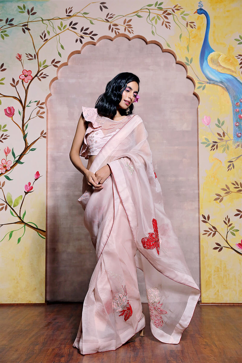 Organza Butterfly Saree With Blouse
