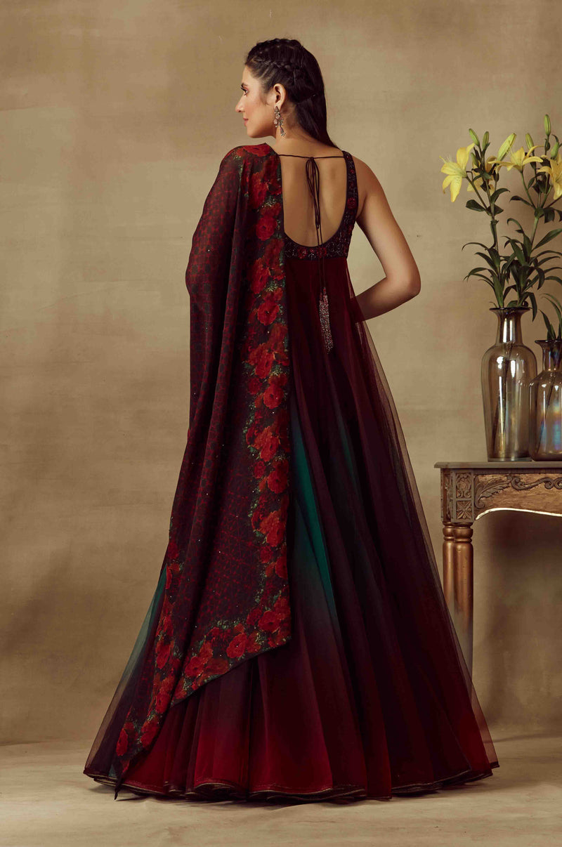 Anarkali  & Dupatta With Churidar