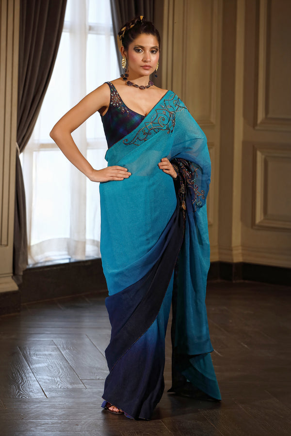 Shimmer Saree With  Blouse